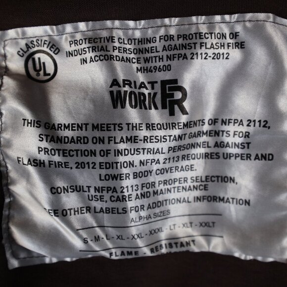 Ariat FR Flame Resistant HRC2/CAT2 2112 Work Wear Henley Brown Shirt XL - Picture 8 of 13